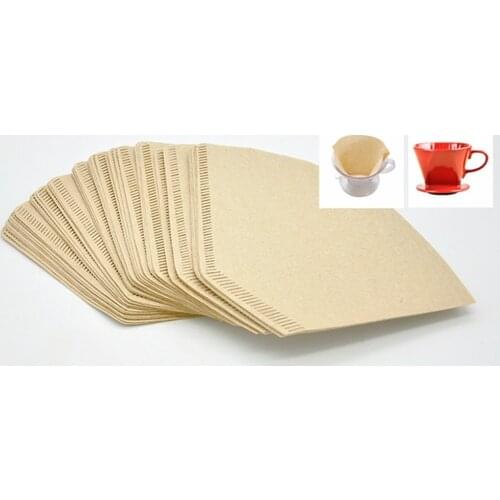 40Pcs/Set Natural Wood Pulp 101 "V" Shape Coffee Cup Filter Paper Espresso Machine Mocha Pot Strainer Sheet