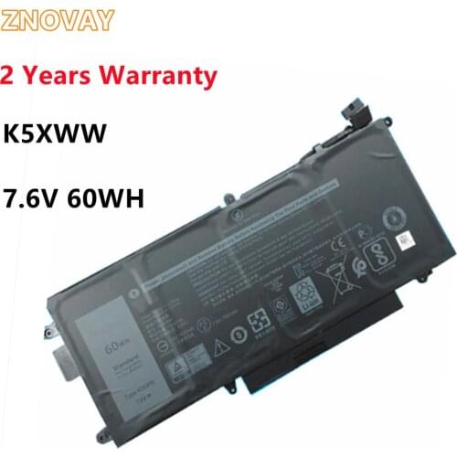 ZNOVAY K5XWW Laptop Battery for DELL Latitude 5289 7389 7390 2-in-1 Series Notebook 71TG4 725KY N18GG 7.6V 60WH