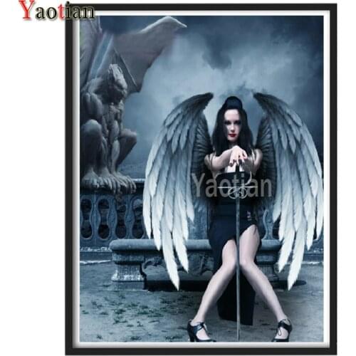 5D DIY Diamond painting Guardian Angel diamond paint Full Round Diamond mosaic Diamond embroidery Cross stitch Kits Gothic art