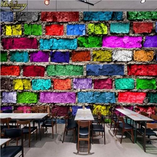 Beibehang papel de parede Retro nostalgic colored brick wall bar KTV mural background wall paper mural 3d wall paper