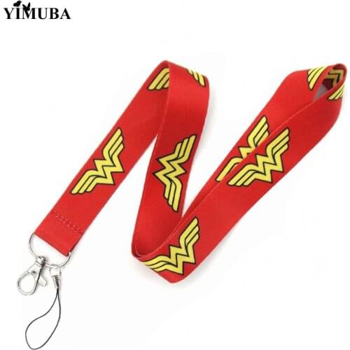 YIMUBA Super Girl Simple Symbol Neck Lanyard Keychain ID Card Pass Badge Holder Webbing Ribbon Hang Rope Phone Decor Accessories