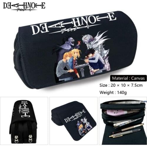 2021 Anime Death Note Pencil Case Make-up Cosmetic Bag Stationery Box Students School Pen Pencile Pouch Bags Gift