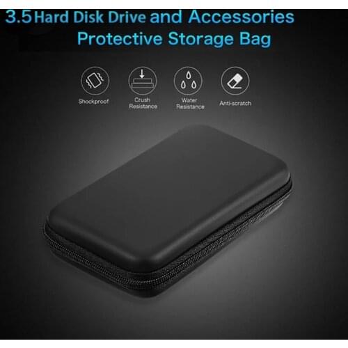 Black Digital Storage Bag Headset Data Cable Power Bank Power Pack Storage Case Box Poatable Earphones USB Protection