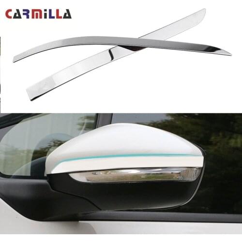 Stainless Steel Car Rear View Mirror Cover Rearview Mirror Cover Decorative Strips Fit for Peugeot 2008 208 2014 - 2019 Parts