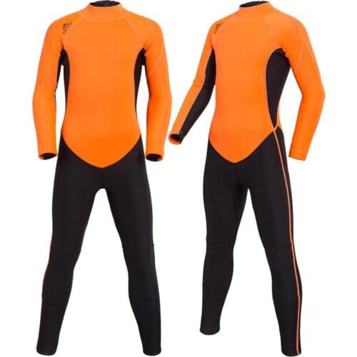 Kids Wetsuit Full Body Warm Swimsuit for Girls Boys, 2MM Neoprene Suit Back Zipper Long Sleeve One Piece UV Protection Thermal