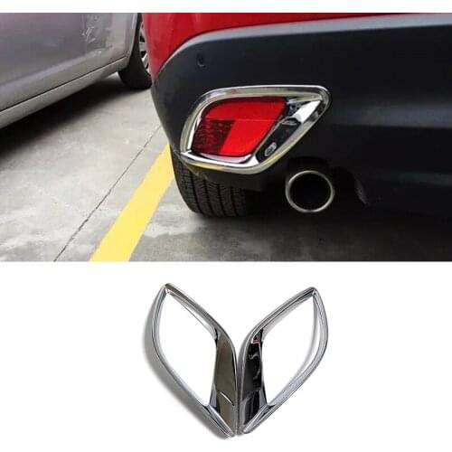 For Mazda Cx-5 Cx5 2012/13/14/15/16 ABS Chrome Bumper Reflector Rear Fog Light Lamp Frame Bezel Cover Trim Accessories 2PCS