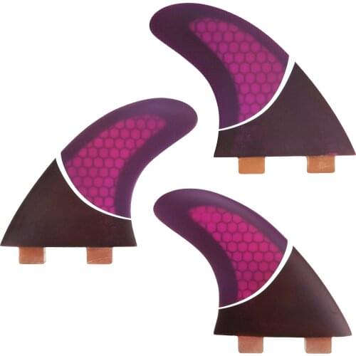 Purple Semi Carbon G5 Surfboard Double Tabs Fins Thruster Fins For Surfing