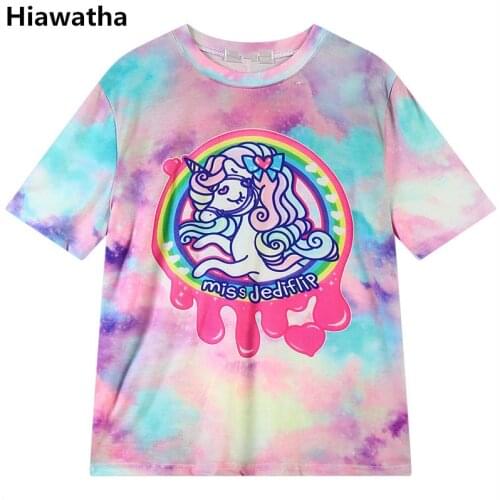 Hiawatha Harajuku Tops Short Sleeve Character Printed T-Shirt Women Casual Loose O-Neck T Shirts Fashion Summer T-Shirts T1395
