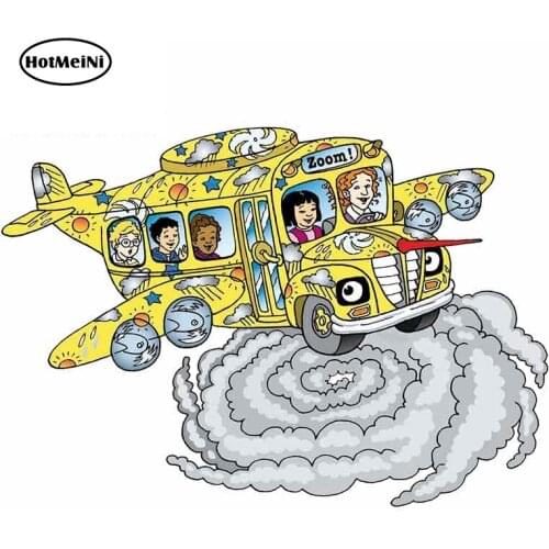 HotMeiNi 13cm x 9.1cm for Magic School Bus Cartoon Car Stickers Sunscreen Vinyl JDM Helmet Motorcycle Trunk Truck Graphics