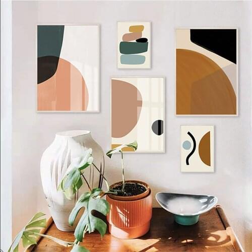 Canvas Painting Boho Abstract Geometric Graphic Scandinavia Style Modern Wall Art Pictures Posters for Living Room Decoration