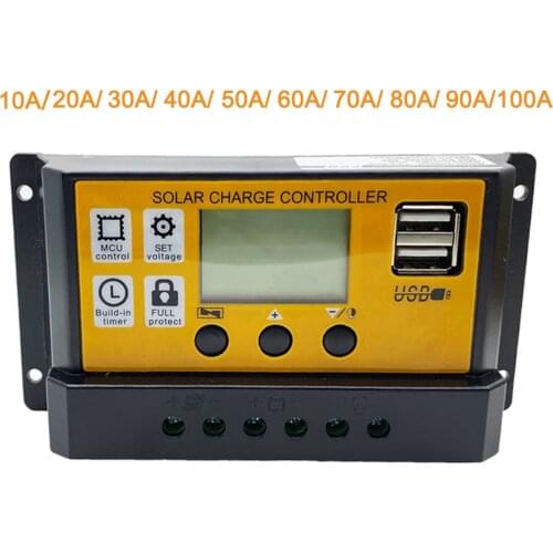 Solar Panel Charge Controller 12V 24V Regulator Auto Dual USB Mppt Battery