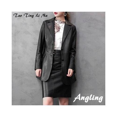 Top brand Spring 2020 Women Genuine Real Sheep Leather Jacket W10 high quality