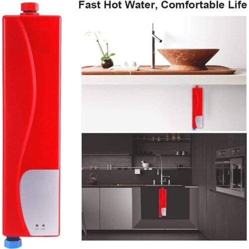 3000W Instantaneous Water Heater Mini Electric Tankless Instant Water Heater Bathroom Kitchen Fast Heating Washi Heater System