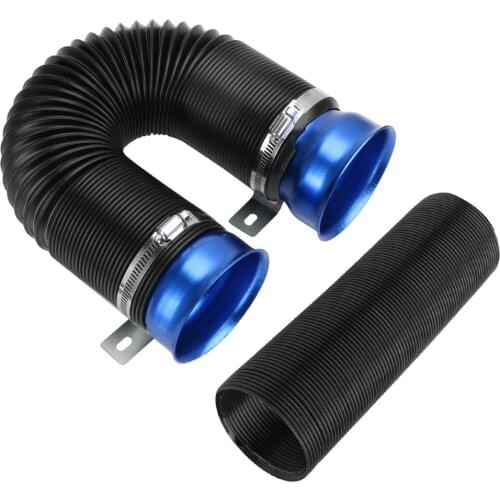 Car Modification Tube 76MM Air Intake Pipe Feed Hose Pipe Universal Universal Cold Air Ducting With Connector & Braket