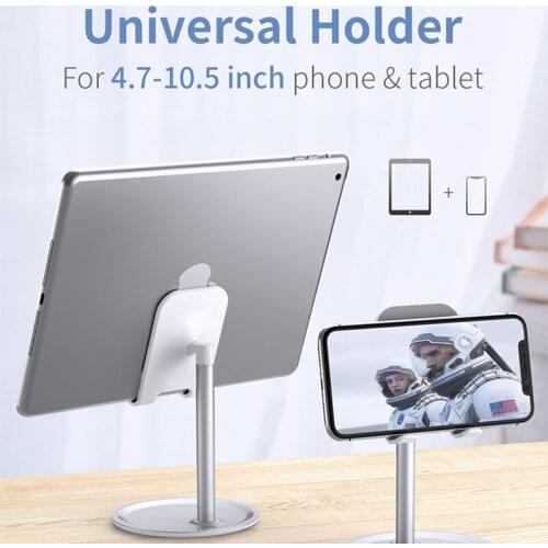 Desktop Phone Holder Tablet Stand For Ipad Phones Universal Bracket Metal Telescopic Adjustable Height Angle Live Support