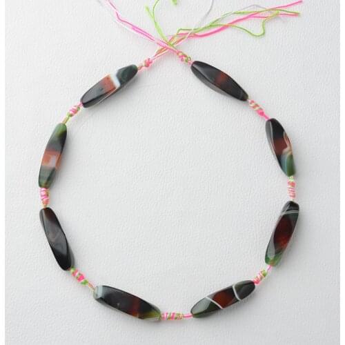 Natural green pattern agate irregular loose beads Natural Stone For DIY Bracelet Necklace Jewelry Making Strand 15"