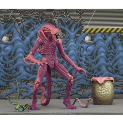 NECA Movie Pink Aliens with Egg PVC Action Figure Collectible Model Toy