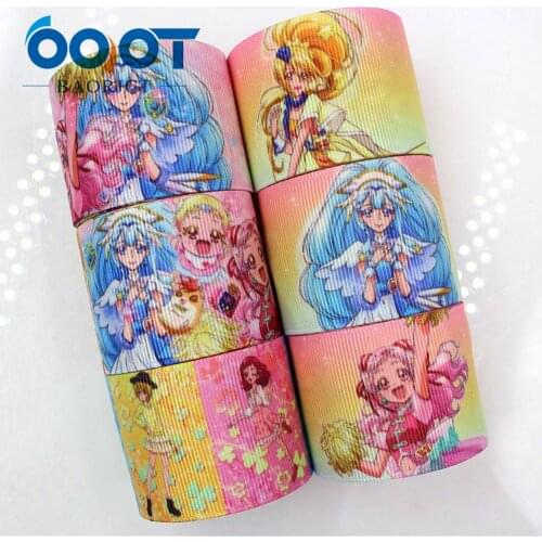 OOOT BAORJCT I-18423-1 38mm 10yards Cartoon Ribbons Thermal transfer Printed grosgrain Wedding Accessories DIY handmade material