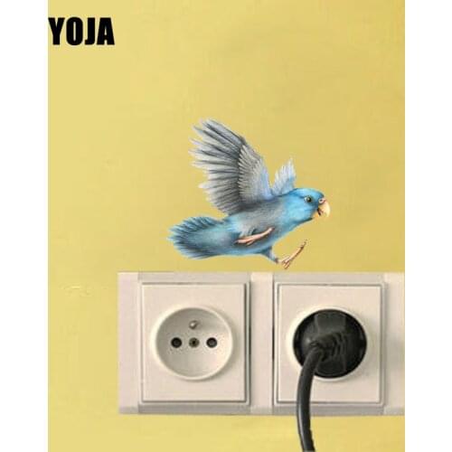 YOJA Cartoon Animals Flight Parrot Switch Colored Sticker Decor Living Room Bedroom Wall 10SS0114