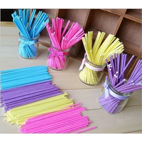 Wholesale pink 100Pcs/lot Pop Sucker Sticks Cake Plastic Lolly Lollipop Candy Chocolate DIY Modelling Mould Cake pop stick 15cm