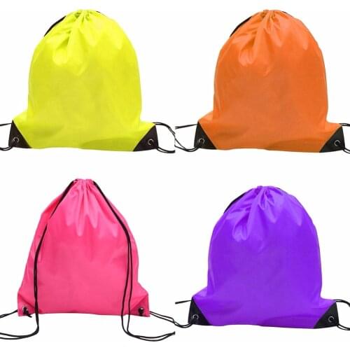 Portable School Sport Travel Bag Gym Swim Dance Shoes Backpack Bundle Nylon Drawstring Rope Custom Shoulder Storage Bags