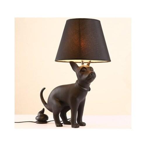 Post-Modern Black Resin Puppy Shit Wall Lamp for Living Room Bedroom Bedside Lamp Cartoon Personal Creative Home Table Lamp E27