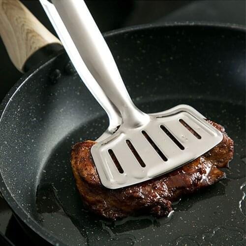 Family Kitchen Tableware Stainless Steel Non-Stick Pan Steak Long Handle Grilled Fish Clip Barbecue Essential Artifact