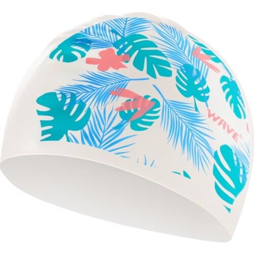 Elastic Silicon Rubber Waterproof Protect Ears Long Hair Sports Swim Pool Hat Personalized Pattern Swimming Cap Men Women Adults