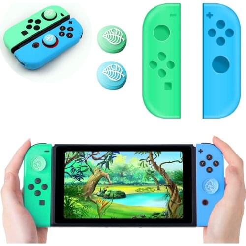 Silicone Rubber Skin Case Cover 100% Perfect Fit Joypad Housing Shell Protector With 2 Thumb Analog Caps for Nintendo Switch