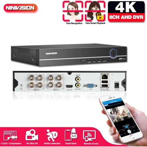 Ultra HD AHD DVR 4K 8CH CCTV Recorder Support 8MP 5MP IP Camera Face Detection P2P Cloud Video Surveillance DVR Recorder