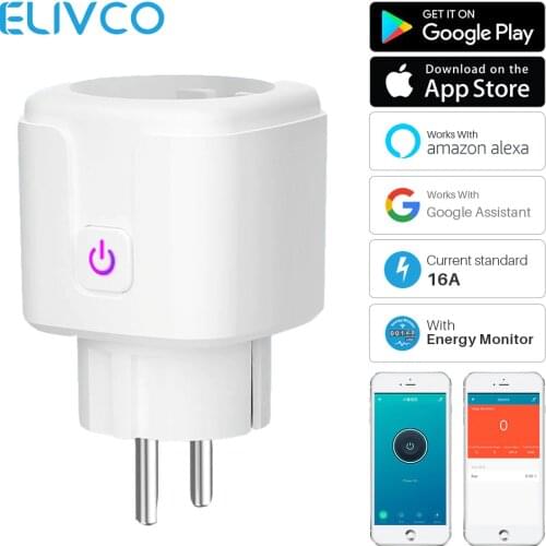 16A Zigbee / WiFi Smart Plug Socket With Power Energy Monitor EU Multi Plug Tuya APP Control Works With Alexa Google Assistant