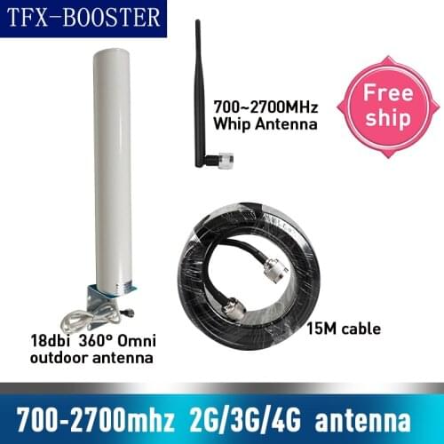 Gain 18dbi 360° omni Outside antenna CDMA UMTS GSM LTE DCS 700~2700 mhz For signal Booster Repeater 5dbi Whip Antenna 2G 3G 4G