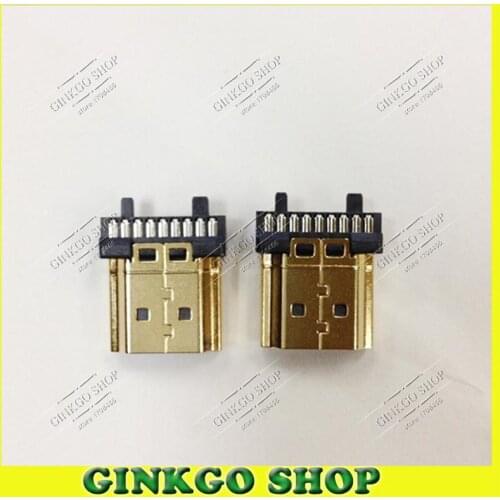 20pcs/lot Gold-plating HDMI-compatible Male Plug 19pin Connector Sockect Soldering A type Free Shipping