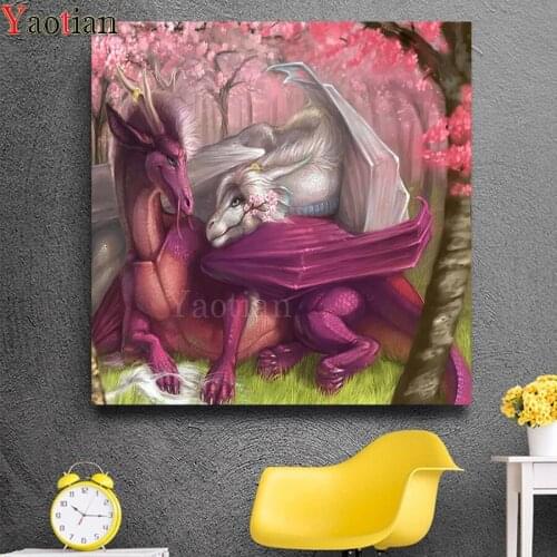 Icons 3D Diamond Embroidery Animal Dragons Diamond Painting Full Square Rhinestones Painting By Numbers Mosaic Sale gift
