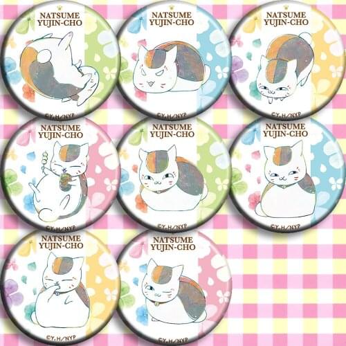 58mm Brooch Natsume Yuujinchou Madara badge Neko Sensei Cute Cat Brooch