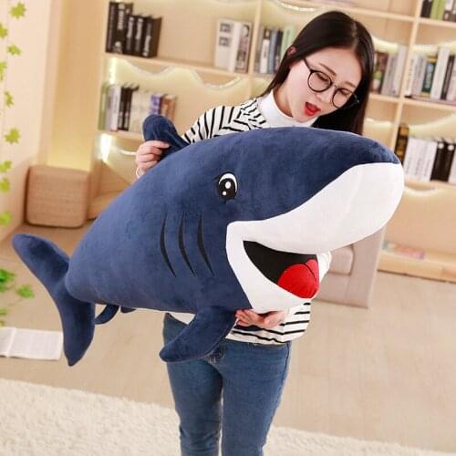 Big Size Funny Soft Big Happy Shark Plush Toy Pillow Appease Cushion Gift For Children Girls Birthday Christmas