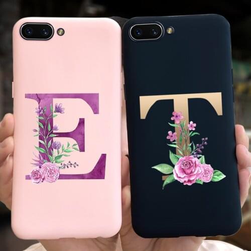 A to Z Custom Name Letter Monogram Case For OPPO A3s AX5 A5 A12e Candy Soft Back Cover For OPPO A3s A3 s CPH1803 Phone Cases