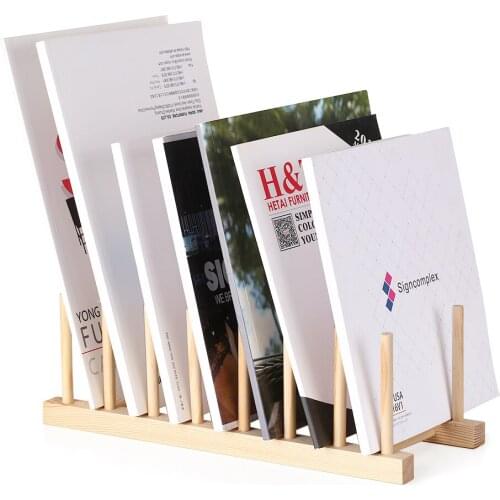 Wooden Magazine Storage Stand Multi-Purpose Book Organizer Holder Desk Organizer for Book CD Magazine File