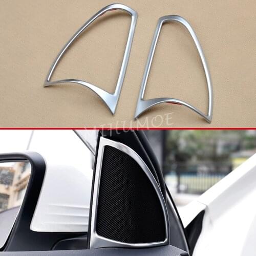 For 2016 2017 2018 2019 2020 2021 Mercedes GLC X253 C253 Matte Chrome Interior A-Pillar Speaker Cover Trims