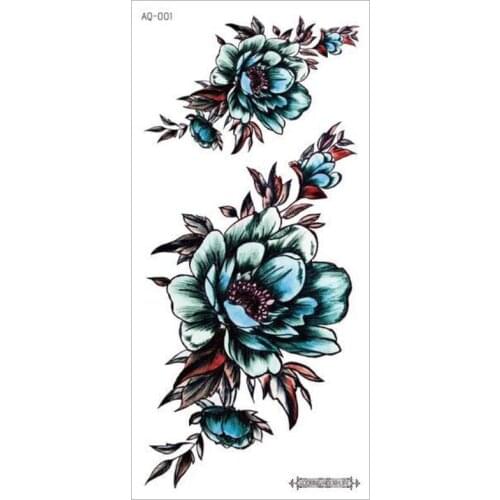 Women Girl Temporary Tattoo Sticker Snake Flower Gun Design Tattoos Arm Body Art Big Large Fake Tattoo Sticker 21X10CM T1872