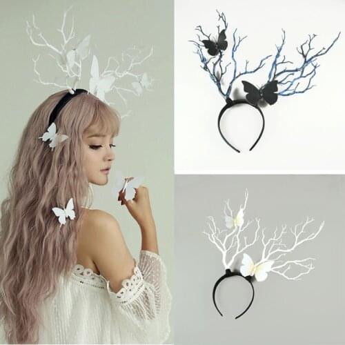 Gothic Antler Headdress Deer Horn Tree Branches Headband Photo Props Jewelry