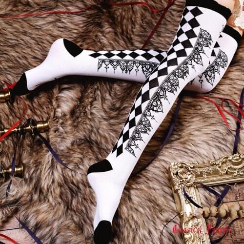 Japanse style classical cross stocking Girl lolita COS socks Student Knee socks