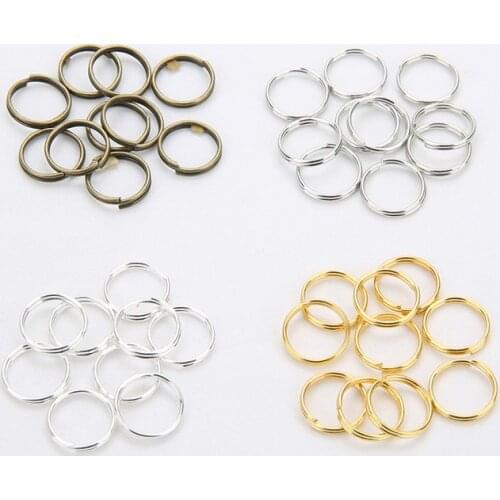 100pcs 4 6 8 10mm Double Loop Open Jump Rings Split Rings Gold Silver Metal Iron End Connectors for Craft Jewelry Accessories