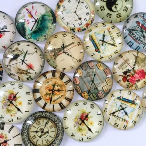 ZEROUP 12mm 20mm Round Glass Cabochon Watch Pictures Mixed Pattern Fit Cameo Base Setting for Jewelry Embellishment TP-015-R
