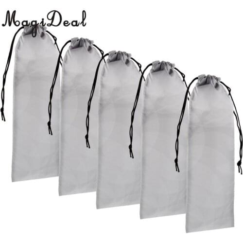 MagiDeal 5 Pieces Drawstring Storage Bag for Hair straighteners & Curling Wands Portable Drawstring Hair Extension Garment Bag