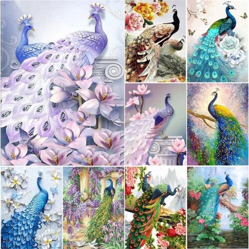 DIY Diamond Painting Peacock Full Square/Round Drill 5D Diamond Embroidery Diamond Picture of Cross Stitch Kits Home Decor Gift