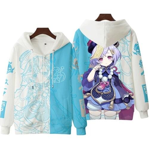 Hot Game Genshin Impact 3D Hoodies Zip-up High Street Casual Fashion Zipper Hooded Sweatshirt Popular Cool Women men Pullovers
