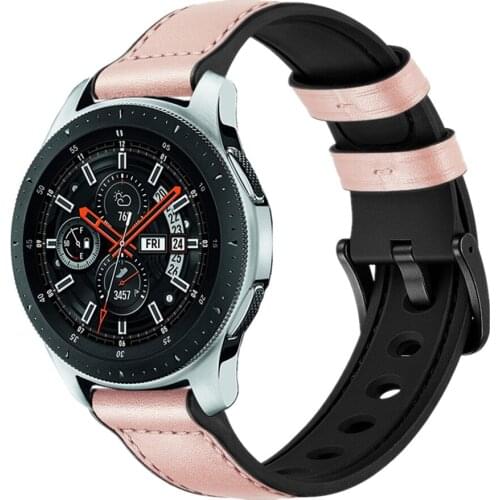 22mm 20mm genuine leather silicone band for samsung galaxy active 2 amazfit 3 pop GTR belt Huawei GT2 42 46mm vivo watch strap
