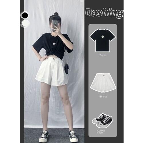 High Waist Short Pants Loose Women Shorts Summer Pink Female New Straight Large Size Casual Solid Wide Leg Trousers Streetwear