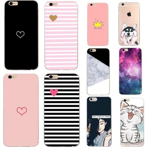 Silicone TPU For Funda iphone 8 7Plus 6s 6 se 5s 5 Silicon Slim Love Heart Simple Dog Animal Pattern For iphone x 10 ten Cover
